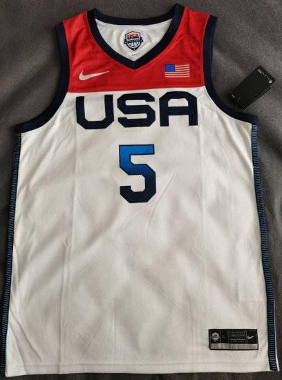 5 Lavine 2020 Olympic USA Team jersey white